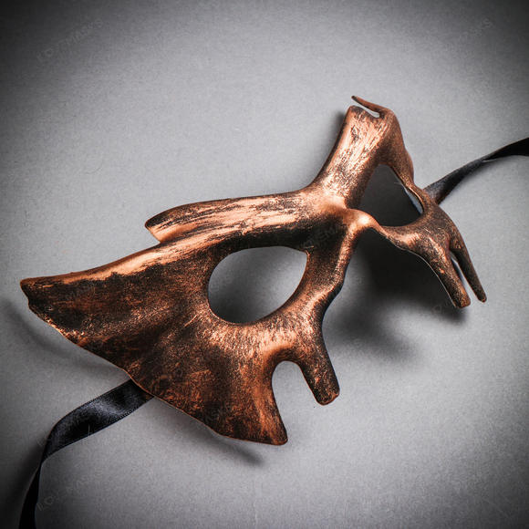 Devil Halloween Masquerade Eye Mask - Black Copper - Picture 4 of 5
